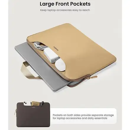 Tomtoc Light Dual-color Slim Laptop Handbag 13,5 " - Cookie/Gold