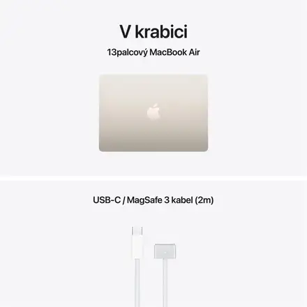 EDU MacBook Air 13" Apple M5 10core CPU 10core GPU 24GB 1TB Hvězdně bílý CZ