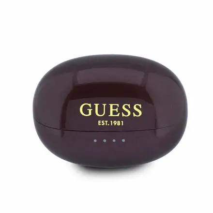 Guess Metallic Finish Classic Logo OWS Bezdrátová Sluchátka tmavě červená