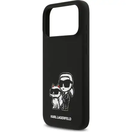 Karl Lagerfeld Liquid Silicone K&CH Sketch MagSafe kryt iPhone 17 Pro černý