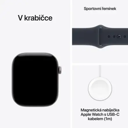 Apple Watch Series 12 GPS + Cellular 42mm Space Grey Aluminium Case with Navy Blue Sport Band - M/L