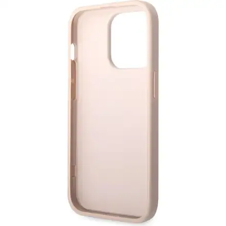 Guess PU 4G Metal Logo kryt iPhone 14 Pro Max růžový