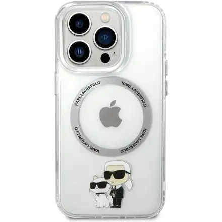 Karl Lagerfeld IML Karl and Choupette MagSafe kryt iPhone 14 Pro Max průhledný