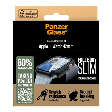 PanzerGlass ochranné sko Snappie Full Body Slim pro Apple Watch 10/11 42mm-Black
