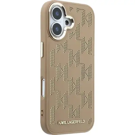 Karl Lagerfeld PU Perforated Monogram MagSafe MagSafe kryt iPhone 17 hnědý