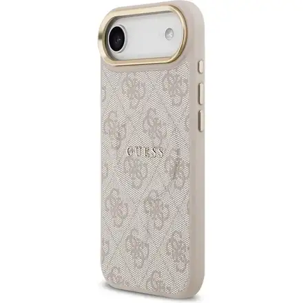 Guess PU Leather 4G Gold Frame MagSafe kryt iPhone Air růžový