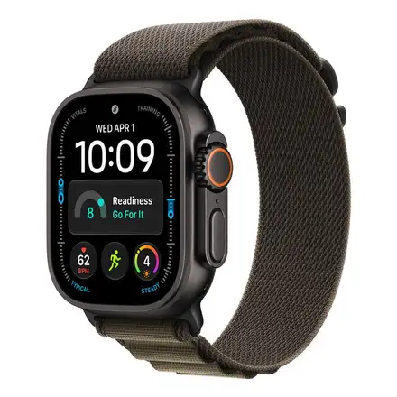 Apple Watch 49mm Dark Olive Alpine Loop-Medium-Black Titanium Finish