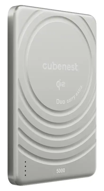 Cubenest Qi2 Magnetic Wireless SlimDual PowerBank 5000 mAh SQ1B3D - stříbrná