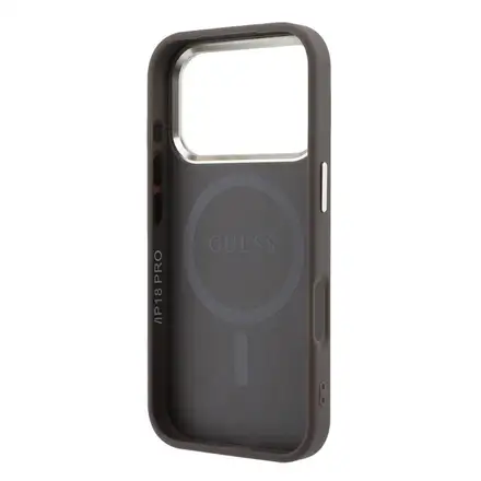 Guess PU Leather 4G Gold Frame MagSafe kryt iPhone 18 Pro Max hnědý