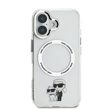 Karl Lagerfeld IML Karl and Choupette MagSafe kryt iPhone 16 průhledný