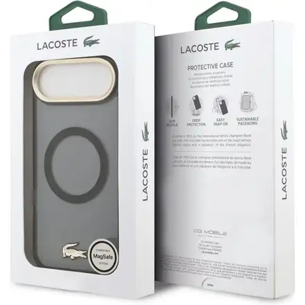 Lacoste PC/TPU Frosted Finish Gold Logo MagSafe kryt iPhone Air černý