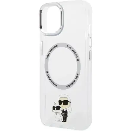 Karl Lagerfeld IML Karl and Choupette MagSafe kryt iPhone 15 průhledný