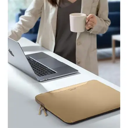 Tomtoc Light Dual-color Slim Laptop Handbag 13,5 " - Cookie/Gold