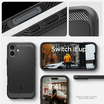 Spigen kryt Rugged Armor MagSafe pro iPhone 16 - Matte Black