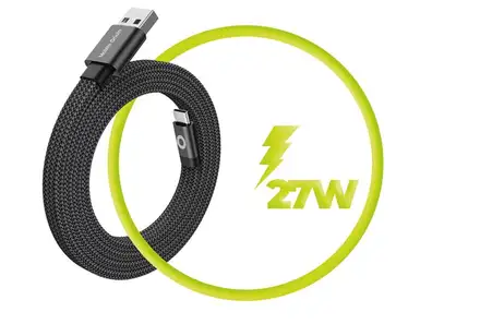 Mobile Origin Magnetic Flat Patented Cable USB-A to USB-C 1m - Black
