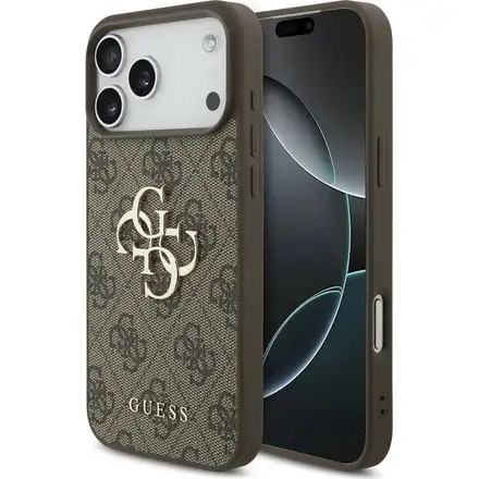 Guess PU 4G Metal Logo kryt iPhone 17 Pro Max hnědý