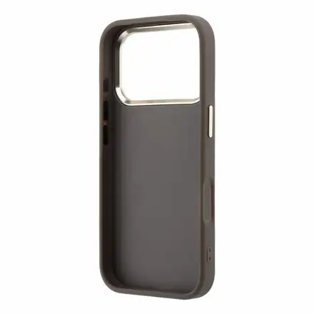 Guess PU 4G Strass Metal Logo kryt iPhone 18 Pro hnědý