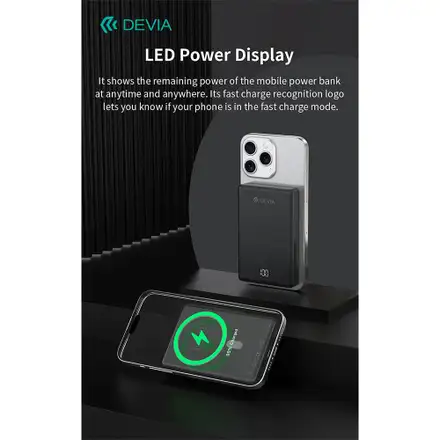 Devia powerbank Extreme Speed Series Mini Magnetic 10.000 mAh PD 20W-Space Gray