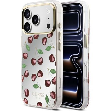 Guess PC/TPU Mirror Glitter Cherry MagSafe kryt iPhone 17 Pro bílý