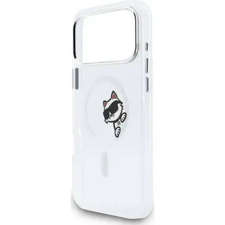 Karl Lagerfeld IML Choupette Peekaboo MagSafe MagSafe kryt iPhone 17 Pro Max průhledná