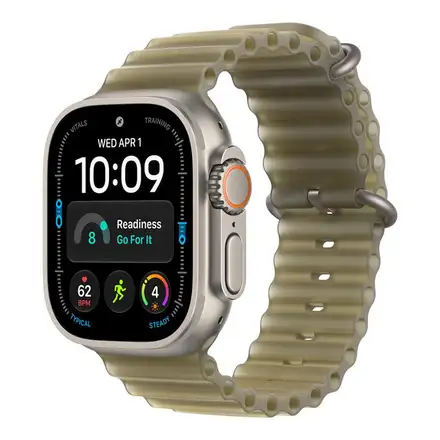 Apple Watch 49mm Translucent Kelp Ocean Band-Natural Titanium Finish