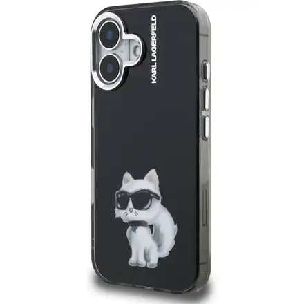 Karl Lagerfeld IML Aquarelle Choupette kryt iPhone 16 černý
