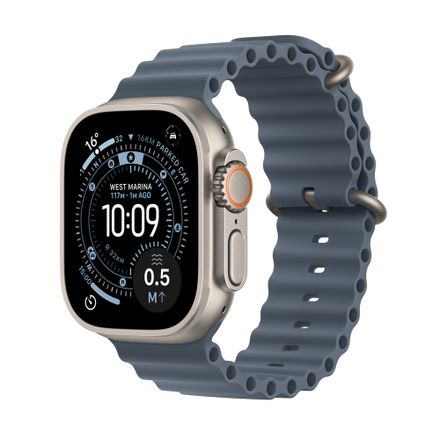 Apple Watch Ultra 3 GPS + Cellular 49mm Přírodní titan s ocelově modrým oceánským řemínkem