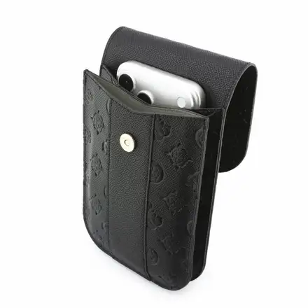 Guess PU 4G Peony Stripe Metal Logo Brašna na Telefon černá