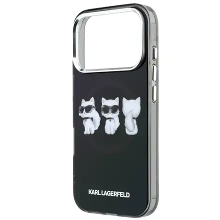 Karl Lagerfeld IML Choupette Trio Watercolor MagSafe kryt iPhone 17 Pro černý
