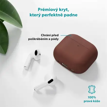 Epico Leather Case Airpods 4/4 (ANC) - hnědá