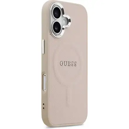 Guess PU Saffiano MagSafe kryt iPhone 17 růžový