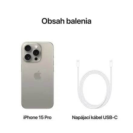 iPhone 15 Pro 128 GB Přírodní titan *Použitý s DPH – Třída A*