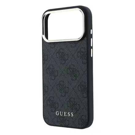 Guess PU Leather 4G Gold Frame MagSafe kryt iPhone 18 Pro Max černý