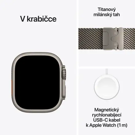 Apple Watch Ultra 4 GPS + Cellular 49mm Natural Titanium Case with Natural Titanium Milanese Loop - M