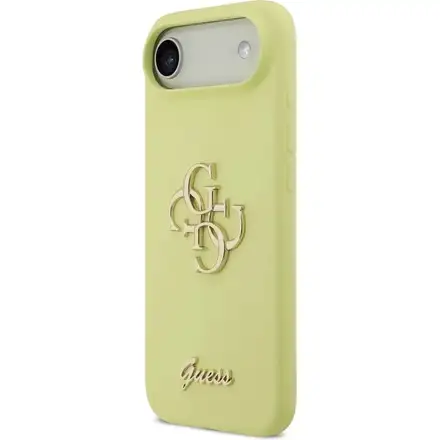 Guess Liquid Silicone 4G Metal Logo kryt iPhone Air žlutý