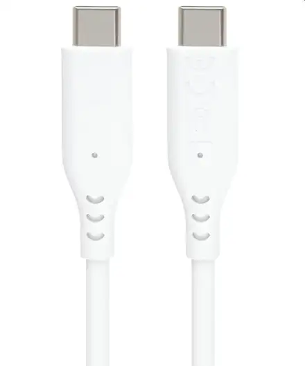 PremiumCord Silikonový kabel USB-C 60W 480Mbps bílý extra měkký a robustní kabel délky 1,5m