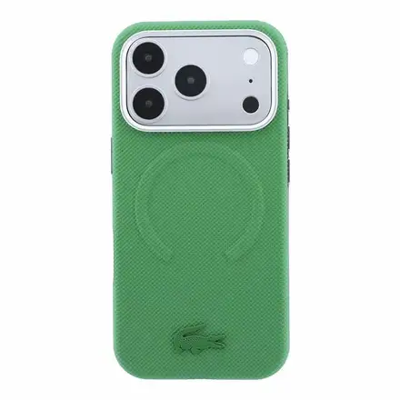 Lacoste PVC Petit Pique Semi Wrap Embossed MagSafe kryt iPhone 18 Pro Max zelený