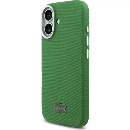 Lacoste PVC Iconic Petit Pique Metal Logo MagSafe kryt iPhone 17 zelený