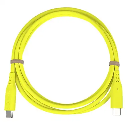 PremiumCord Silikonový kabel USB-C 60W 480Mbps žlutý extra měkký a robustní kabel délky 1,5m