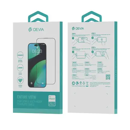 Devia ochranné sklo Star Series pro iPhone 15 Plus - Black Frame