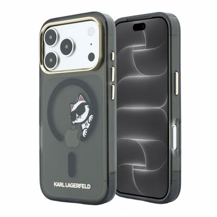 Karl Lagerfeld IML Choupette Peekaboo Magsafe kryt iPhone 18 Pro Max černá