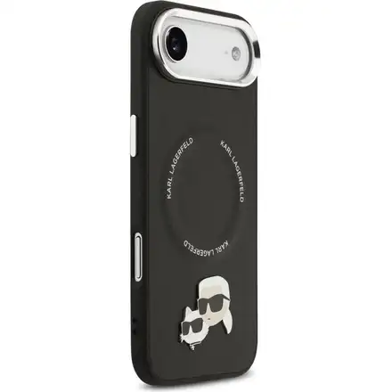 Karl Lagerfeld PU Karl and Choupette Heads Pins MagSafe kryt iPhone Air černý