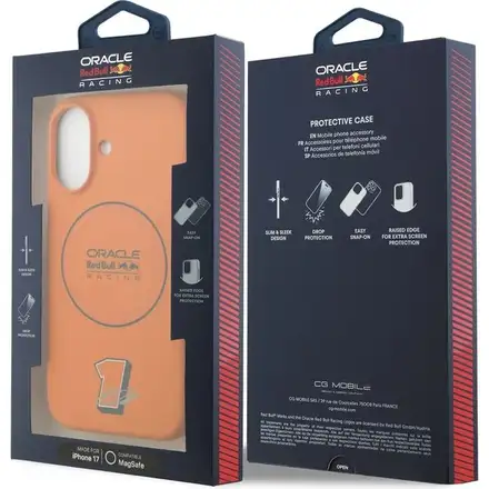 Red Bull Silicone Blue Ring MagSafe Zadní Kryt pro iPhone 17 oranžový