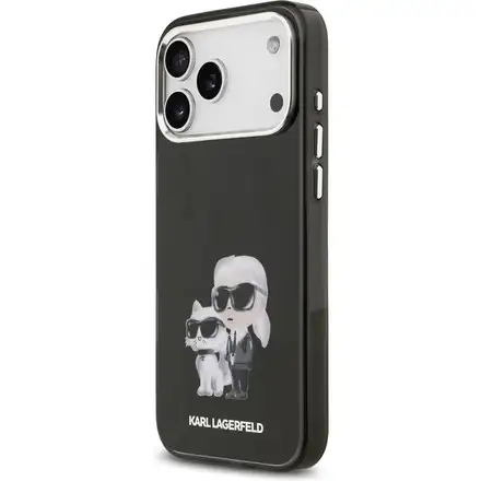 Karl Lagerfeld IML Aquarelle Karl and Choupette kryt iPhone 17 Pro černý