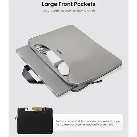 Tomtoc Light Dual-color Slim Laptop Handbag 13,5" - Gray/Gray