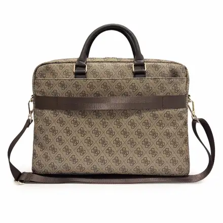 Guess PU 4G Metal Logo Brašna na MacBook 16" hnědá