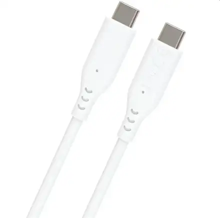 PremiumCord Silikonový kabel USB-C 60W 480Mbps bílý extra měkký a robustní kabel délky 1,5m