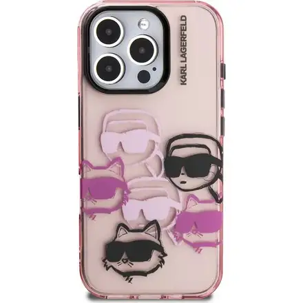 Karl Lagerfeld IML Multi K&CH Heads kryt iPhone 16 Pro Max růžový