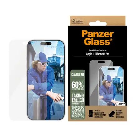 PanzerGlass ochranné sklo UWF Classic Fit pro iPhone 16 Pro-Clear