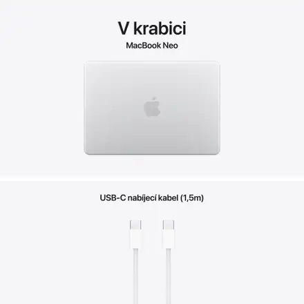 MacBook Neo Apple A18 Pro 6core CPU 5core GPU 8GB 256GB Stříbrný CZ